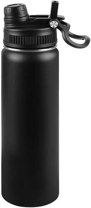 22oz Insulated Water Bottle - 2-in-1 Leak-Proof Lid (Sip/Straw) + Handle, Stainless Steel Bottle for Sports, Commuting, Office Work, Outdoor Activities, Black, 1 Pack 22oz Insulated Water Bottle - 2-in-1 Leak-Proof Lid (Sip/Straw) + Handle, Stainless Steel Bottle for Sports, Commuting, Office Work, Outdoor Activities, Black, 1 Pack
