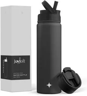 Triple Insulated Water Bottle with Straw Lid AND Flip Lid! 22oz Water Bottle, 12 Hour Hot/Cold Vacuum Insulated Stainless Steel Water Bottle. BPA-Free Leakproof Water Bottles - Thermos Bottle Triple Insulated Water Bottle with Straw Lid AND Flip Lid! 22oz Water Bottle, 12 Hour Hot/Cold Vacuum Insulated Stainless Steel Water Bottle. BPA-Free Leakproof Water Bottles - Thermos Bottle