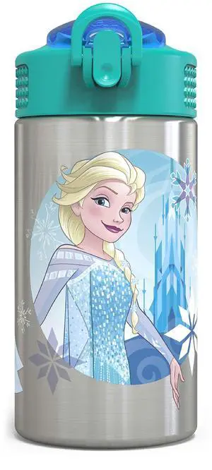 Frozen 15.5oz Stainless Steel Kids Water Bottle with Flip-up Straw Spout - BPA Free Durable Design, Frozen Girl SS Frozen 15.5oz Stainless Steel Kids Water Bottle with Flip-up Straw Spout - BPA Free Durable Design, Frozen Girl SS