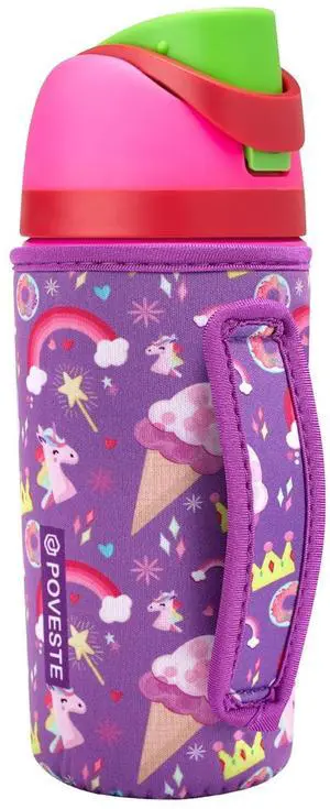 Water Bottle Sleeve with Handle for Owala Kids FreeSip 16 oz, Water Bottle Scratch Resistant Sleeve, Neoprene Cover Compatible with Owala 16 oz for Boys Girls to School Travel (Purple Unicorn) Water Bottle Sleeve with Handle for Owala Kids FreeSip 16 oz, Water Bottle Scratch Resistant Sleeve, Neoprene Cover Compatible with Owala 16 oz for Boys Girls to School Travel (Purple Unicorn)