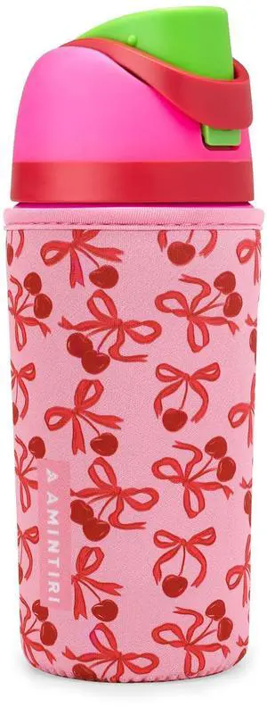 Cute Sleeve for Owala Kids FreeSip 16oz, Thick Neoprene Cover Compatible with Owala 16oz, Water Bottle Scratch Resistant Sleeve for Boys Girls to School (Bow&Cherry, 16 Ounces) Cute Sleeve for Owala Kids FreeSip 16oz, Thick Neoprene Cover Compatible with Owala 16oz, Water Bottle Scratch Resistant Sleeve for Boys Girls to School (Bow&Cherry, 16 Ounces)