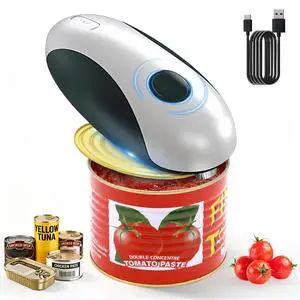 One Touch Electric Can Openers, Rechargeable Battery Can Opener Smooth Edge, Automatic Jar Openers with Hands Free Magnetic Lid for Seniors Kitchen Any Size Cans One Touch Electric Can Openers, Rechargeable Battery Can Opener Smooth Edge, Automatic Jar Openers with Hands Free Magnetic Lid for Seniors Kitchen Any Size Cans