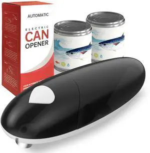 Can Opener, Easy Control Electric Can Opener with Non-Slip Design, Safe and Efficient Can Opener for Seniors, Smooth Edge, Hands Free for Home or Travel, Black Can Opener, Easy Control Electric Can Opener with Non-Slip Design, Safe and Efficient Can Opener for Seniors, Smooth Edge, Hands Free for Home or Travel, Black