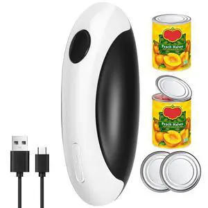 Auto Electric Can Opener: Open Your Cans with A Simple Press of Button - Automatic, Hands Free, Smooth Edge, Food-Safe, Black and White Auto Electric Can Opener: Open Your Cans with A Simple Press of Button - Automatic, Hands Free, Smooth Edge, Food-Safe, Black and White