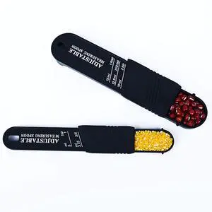 Adjustable Measuring Spoon, Set of 2, Measuring Spoons for Measuring Dry Semi-Liquid Ingredients for Baking Cooking (Black) Adjustable Measuring Spoon, Set of 2, Measuring Spoons for Measuring Dry Semi-Liquid Ingredients for Baking Cooking (Black)