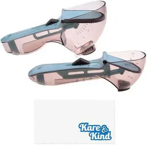 2x Adjustable Measuring Cups/Spoons - Large and Small - Imperial and Metric - Oz, Ml, Cups, Tbsp, Tsp - Adjustable Space Saving Kitchen Tool for Cooking and Baking - Wet and Dry 2x Adjustable Measuring Cups/Spoons - Large and Small - Imperial and Metric - Oz, Ml, Cups, Tbsp, Tsp - Adjustable Space Saving Kitchen Tool for Cooking and Baking - Wet and Dry