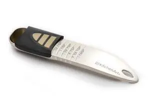 Professional Series Tablespoon, Champagne Satin Measuring Spoon, Adjustable from 1/2 Teaspoon to 1 Tablespoon, White & Black Professional Series Tablespoon, Champagne Satin Measuring Spoon, Adjustable from 1/2 Teaspoon to 1 Tablespoon, White & Black
