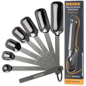 PRO Heavy Duty Stainless Steel Measuring Spoons for Cooking Spices Dry or Liquid Ingredients Fits in Spice Jar Adjustable Measuring Spoon Set of 7 Measuring with Leveler Measuring Spoons Set PRO Heavy Duty Stainless Steel Measuring Spoons for Cooking Spices Dry or Liquid Ingredients Fits in Spice Jar Adjustable Measuring Spoon Set of 7 Measuring with Leveler Measuring Spoons Set
