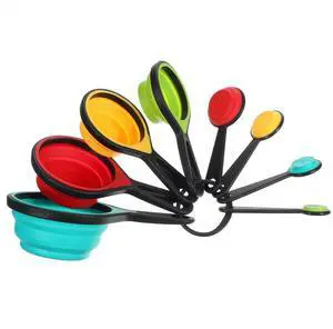 8PCS Adjustable Measuring Cup Silicone Measuring Spoons Set Folding Space Saving Design Kitchen Tools for Baking Cooking Multicolor 8PCS Adjustable Measuring Cup Silicone Measuring Spoons Set Folding Space Saving Design Kitchen Tools for Baking Cooking Multicolor