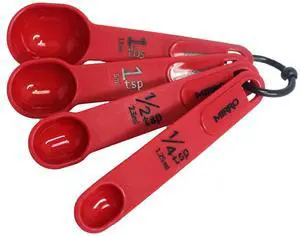 4pc Nested Measuring Spoons Set, Red 4pc Nested Measuring Spoons Set, Red
