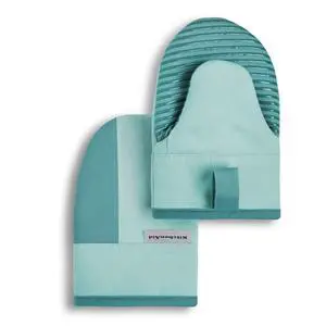 Beacon Two-Tone Non-Slip Mini Oven Mitt Set, Aqua Sky, 5.5"x8", 2 Piece Beacon Two-Tone Non-Slip Mini Oven Mitt Set, Aqua Sky, 5.5"x8", 2 Piece