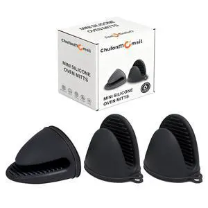 Silicone Oven Mitts Heat Resistant Hot Pot Holders Set for Kitchens - Mini Oven Mittens Silicone Rubber Gloves Small Pot Pinch Grip for Cooking & Baking, 6 Pack Black Silicone Oven Mitts Heat Resistant Hot Pot Holders Set for Kitchens - Mini Oven Mittens Silicone Rubber Gloves Small Pot Pinch Grip for Cooking & Baking, 6 Pack Black