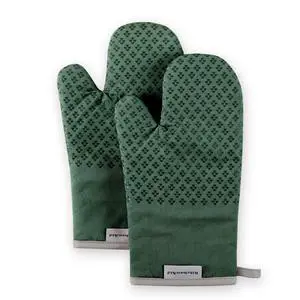 Asteroid Oven Mitt Set, 7"x12.5", Dark Green, 2 Piece Asteroid Oven Mitt Set, 7"x12.5", Dark Green, 2 Piece