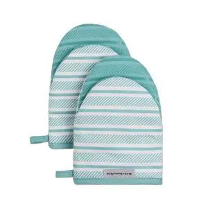 Albany Mini Oven Mitt 2-Pack Set, Aqua Sky, 5.5"x8" Albany Mini Oven Mitt 2-Pack Set, Aqua Sky, 5.5"x8"