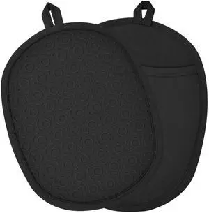 2Pack Silicone Pot Holders and Oven Mitts for Kitchen Heat Protection, Rated Hot Pads with Non-Slip Grip, Flexible, Thick Heat Resistant Mitts, Dishwasher Safe & Easy Storage(Black) 2Pack Silicone Pot Holders and Oven Mitts for Kitchen Heat Protection, Rated Hot Pads with Non-Slip Grip, Flexible, Thick Heat Resistant Mitts, Dishwasher Safe & Easy Storage(Black)