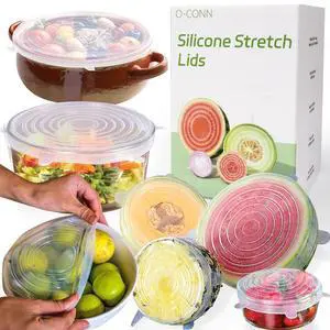 Reusable Silicone Stretch Lids for Food Storage Elastic Bowl Covers Fit Round & Rectangle Containers, Jars, Cups Heat-Resistant, Dishwasher Safe, Premium Kitchen Gadgets (7-Piece Set) Reusable Silicone Stretch Lids for Food Storage Elastic Bowl Covers Fit Round & Rectangle Containers, Jars, Cups Heat-Resistant, Dishwasher Safe, Premium Kitchen Gadgets (7-Piece Set)