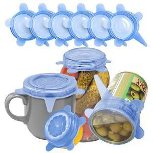 Silicone Stretch Lids 6-Pack Small for Fresh Food Storage - Seal in Flavors, Keep Food Fresh and Reduce Waste Silicone Stretch Lids 6-Pack Small for Fresh Food Storage - Seal in Flavors, Keep Food Fresh and Reduce Waste