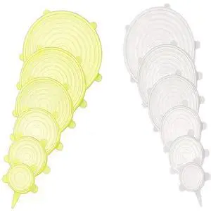 12 pcs Silicone Stretch lids set, 6 Sizes, Reusable Food Storage Covers Silicone Bowl CoversFlexible to Fit All Shape of Containers Food Cover to Keep Food Fresh (white,yellow) 12 pcs Silicone Stretch lids set, 6 Sizes, Reusable Food Storage Covers Silicone Bowl CoversFlexible to Fit All Shape of Containers Food Cover to Keep Food Fresh (white,yellow)