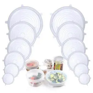 Silicone Stretch Lids, 12 Pack of Reusable Silicone Lids for Food Storage BPA-free Silicone Covers for Bowls, 6 Different Sizes to Fit Most Food Containers, Microwave & Dishwasher Use Safe Silicone Stretch Lids, 12 Pack of Reusable Silicone Lids for Food Storage BPA-free Silicone Covers for Bowls, 6 Different Sizes to Fit Most Food Containers, Microwave & Dishwasher Use Safe