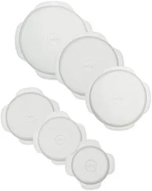 Reusable Silicone Stretch Lid, Set of 6 Circular Lids, Dishwasher Safe, Freezer Safe, LFGB/Premium Materials, Microwave Safe, Clear Reusable Silicone Stretch Lid, Set of 6 Circular Lids, Dishwasher Safe, Freezer Safe, LFGB/Premium Materials, Microwave Safe, Clear
