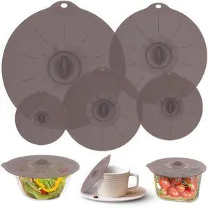 Silicone Lids for Pots and Pans - Silicone Lids for Food and Bowl Covers for Food Safe BPA Free Silicone Bowl Covers Microwave Cover(Gray) Silicone Lids for Pots and Pans - Silicone Lids for Food and Bowl Covers for Food Safe BPA Free Silicone Bowl Covers Microwave Cover(Gray)