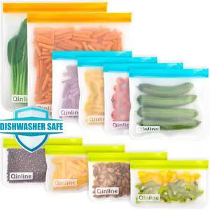 Reusable Storage Bags - 10 Pack BPA FREE Freezer Bags(2 Reusable Gallon Bags + 4 Leakproof Reusable Sandwich Bags + 4 THICK Reusable Snack Bags) Ziplock Lunch Bags for Food Marinate Meat Fruit Cereal Reusable Storage Bags - 10 Pack BPA FREE Freezer Bags(2 Reusable Gallon Bags + 4 Leakproof Reusable Sandwich Bags + 4 THICK Reusable Snack Bags) Ziplock Lunch Bags for Food Marinate Meat Fruit Cereal
