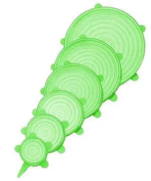 Reusable Silicone Stretch Lids Set of 6 | Green | BPA-Free Food Covers for Bowls, Pots & Jars Reusable Silicone Stretch Lids Set of 6 | Green | BPA-Free Food Covers for Bowls, Pots & Jars