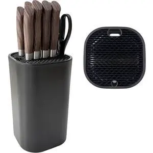 Knife Block with Scissors & Sharpening Rod Slots for Countertop Knife Block with Scissors & Sharpening Rod Slots for Countertop