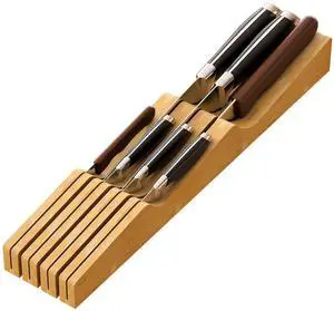 Knife Drawer Organizer (Natural, 7 Knives Organizer) Knife Drawer Organizer (Natural, 7 Knives Organizer)