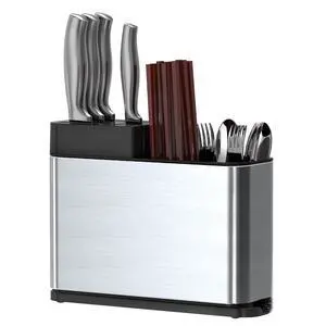 Universal Knife Block, Stainless Steel Universal Knife Holder Block Without Knives, Modern Kitchen Knife Storage Organizer for Countertop Universal Knife Block, Stainless Steel Universal Knife Holder Block Without Knives, Modern Kitchen Knife Storage Organizer for Countertop