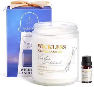 Vanilla Sandalwood Wickless Candle for Candle Warmer Lamp with 10ml Essential Oil for Custom Aroma, Flameless Non-Toxic Soy Scented Candle for Home, Monter's Day or Birthday Gifts for Women & Men Vanilla Sandalwood Wickless Candle for Candle Warmer Lamp with 10ml Essential Oil for Custom Aroma, Flameless Non-Toxic Soy Scented Candle for Home, Monter's Day or Birthday Gifts for Women & Men