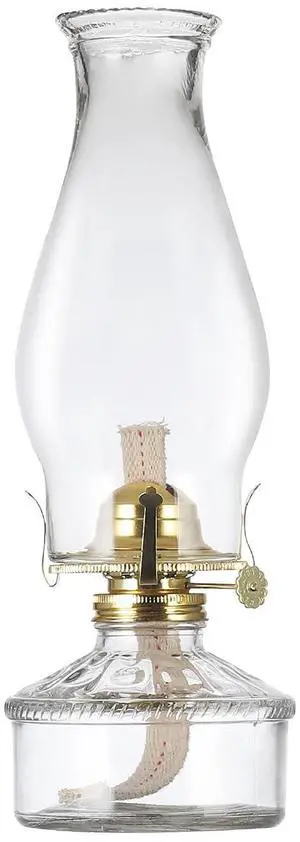 Warm Home Mood Lighting Classic Kerosene Lamp for Indoor Use Large Clear Glass Chamber Oil Lamps Lanterns 12.59" Heigh Warm Home Mood Lighting Classic Kerosene Lamp for Indoor Use Large Clear Glass Chamber Oil Lamps Lanterns 12.59" Heigh