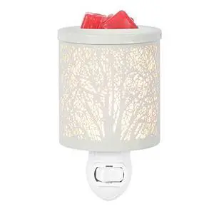 White Metal Plug in Wax Warmer Tree Pattern Wall Warmer for Scented Wax with Removable Tray Candle Warmer Plug in Night Light for Home White Metal Plug in Wax Warmer Tree Pattern Wall Warmer for Scented Wax with Removable Tray Candle Warmer Plug in Night Light for Home