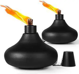 2 Pack Metal Table Top Torches,24.5 oz Citronella Torches for Outside,Refillable Flame Light Torch with Wicks and Covers, Landscape Lanterns Torches for Party, Garden Decor,DIY 2 Pack Metal Table Top Torches,24.5 oz Citronella Torches for Outside,Refillable Flame Light Torch with Wicks and Covers, Landscape Lanterns Torches for Party, Garden Decor,DIY