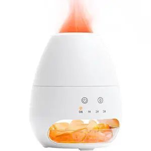 Ultrasonic Essential Oil Diffuser with Himalayan Salt Rock,Flame Diffuser with 2 Color Light,Aromatherapy Oil Diffuser with Auto Off Function for Home, Office,Spa,100ML Ultrasonic Essential Oil Diffuser with Himalayan Salt Rock,Flame Diffuser with 2 Color Light,Aromatherapy Oil Diffuser with Auto Off Function for Home, Office,Spa,100ML