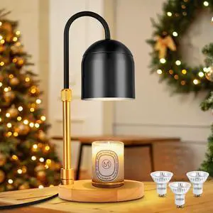 Candle Warmer Lamp with Timer,Electric Candle Warmer with Dimmer Adjustable Height, Electric Wax Melt Warmer for Scented Jar Candles Vintage Home Decor,2/4/8H Timer 2 Bulbs, Black, SKTL-3001 Candle Warmer Lamp with Timer,Electric Candle Warmer with Dimmer Adjustable Height, Electric Wax Melt Warmer for Scented Jar Candles Vintage Home Decor,2/4/8H Timer 2 Bulbs, Black, SKTL-3001
