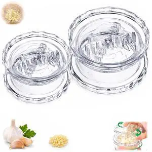 2-Piece Clear Manual Garlic Twister Set, Garlic Mincer Tool 2-Piece Clear Manual Garlic Twister Set, Garlic Mincer Tool