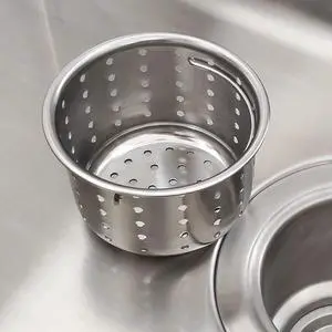 Kitchen Sink Drain Basket Only, 3-inch Basket for Kitchen Sink Strainer Replacement, Deep Cup Strainers with Handle, SUS 304 Stainless Steel Kitchen Sink Drain Basket Only, 3-inch Basket for Kitchen Sink Strainer Replacement, Deep Cup Strainers with Handle, SUS 304 Stainless Steel