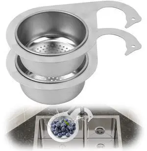 2pcs Swan-Shaped Drain Basket, Stainless Steel Sink Strainer Catcher Multi-Functional Quick Drain Kitchen Filter for Fruits Vegetables, Faucet Hanging (Small) 2pcs Swan-Shaped Drain Basket, Stainless Steel Sink Strainer Catcher Multi-Functional Quick Drain Kitchen Filter for Fruits Vegetables, Faucet Hanging (Small)