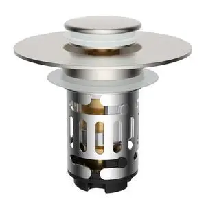Upgraded 3 in 1 Bathroom Sink Drain Strainer, Universal Pop Up Stopper with Removable Stainless Steel Filter Basket Hair Catcher, Sink Plug for 1.1''~2.36'' Basin, Brass Core, Brushed Nickel Upgraded 3 in 1 Bathroom Sink Drain Strainer, Universal Pop Up Stopper with Removable Stainless Steel Filter Basket Hair Catcher, Sink Plug for 1.1''~2.36'' Basin, Brass Core, Brushed Nickel