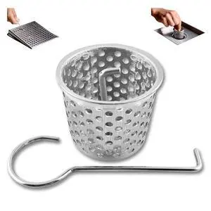 Shower Drain Strainer for Oatey Designline Shower Drain, Linear and Square with Shower Drain Key for Drain Grate Removal, Stainless Steel Shower Drain Strainer for Oatey Designline Shower Drain, Linear and Square with Shower Drain Key for Drain Grate Removal, Stainless Steel