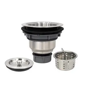 Kitchen Sink Drain Assembly Kit, 3-1/2 Inch Brushed 304 Stainless Steel Basket Strainer with Deep Removable Basket, Stopper & Cover Lid, Fits Standard Kitchen Sinks Kitchen Sink Drain Assembly Kit, 3-1/2 Inch Brushed 304 Stainless Steel Basket Strainer with Deep Removable Basket, Stopper & Cover Lid, Fits Standard Kitchen Sinks
