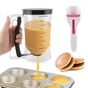 4 Cup Pancake Batter Dispenser with Cupcake Scoop Batters Dispenser,Pancake Waffl Mix Dispenser with Squeeze Handle & Measuring Marks,for Cupcake,Muffins, Crepes & Cupcakes(black) 4 Cup Pancake Batter Dispenser with Cupcake Scoop Batters Dispenser,Pancake Waffl Mix Dispenser with Squeeze Handle & Measuring Marks,for Cupcake,Muffins, Crepes & Cupcakes(black)