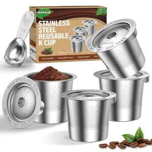 4-Pack Reusable K Cups for Keurig: Stainless Steel Reusable Coffee Pods for Keurig 1.0 - Eco-Friendly & Cost-Saving Coffee Filters for Daily Brewing - Easy to Fill & Clean 4-Pack Reusable K Cups for Keurig: Stainless Steel Reusable Coffee Pods for Keurig 1.0 - Eco-Friendly & Cost-Saving Coffee Filters for Daily Brewing - Easy to Fill & Clean