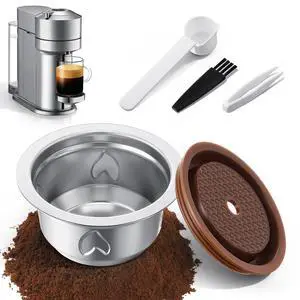 Reusable Coffee Pods Kit, 80ml Stainless Steel Coffee Capsule Reusable Coffee Pods Kit, 80ml Stainless Steel Coffee Capsule