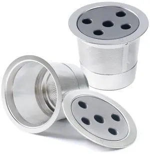 2 Pack Stainless Steel Reusable K Cups for Keurig Supreme & Supreme Plus, Five Hole Universal Keurig Refillable coffee pod filter with MultiStream Universal Coffee Pods 2 Pack Stainless Steel Reusable K Cups for Keurig Supreme & Supreme Plus, Five Hole Universal Keurig Refillable coffee pod filter with MultiStream Universal Coffee Pods