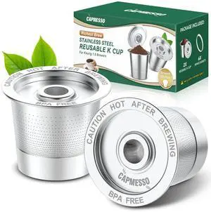 Reusable K Cups Coffee Pods for Keurig 1.0: Stainless Steel Refillable K Cup - Reusable Coffee Filter for Keurig 1.0 Coffee Maker, Permanent, Eco-Friendly, Innovative Design(2 Pack) Reusable K Cups Coffee Pods for Keurig 1.0: Stainless Steel Refillable K Cup - Reusable Coffee Filter for Keurig 1.0 Coffee Maker, Permanent, Eco-Friendly, Innovative Design(2 Pack)