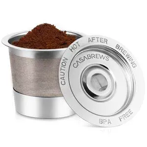 CASKF01 Reusable K Cups Coffee Pods for Keurig, Universal Stainless Steel Refillable Reusable K Cup Coffee Filters Compatible with Keurig 1.0 Coffee Machines, Eco-Friendly, BPA-Free CASKF01 Reusable K Cups Coffee Pods for Keurig, Universal Stainless Steel Refillable Reusable K Cup Coffee Filters Compatible with Keurig 1.0 Coffee Machines, Eco-Friendly, BPA-Free