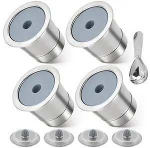 4 Pack Reusable K Cups for Keurig: Stainless Steel K Cup Coffee Pods Compatible with Keurig 1.0 & 2.0 Coffee Makers Machine Refillable Coffee Filters,Leak Proof & Easy Rinse 4 Pack Reusable K Cups for Keurig: Stainless Steel K Cup Coffee Pods Compatible with Keurig 1.0 & 2.0 Coffee Makers Machine Refillable Coffee Filters,Leak Proof & Easy Rinse