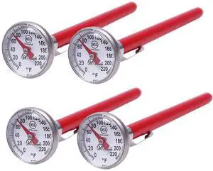 Instant Read 1-Inch Dial Thermometer(4-Pack),Best for The Coffee Drinks,Chocolate Milk Foam Instant Read 1-Inch Dial Thermometer(4-Pack),Best for The Coffee Drinks,Chocolate Milk Foam